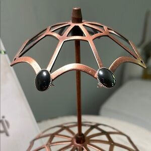 925 Stamped | Sterling Silver |Elegant |Black Onyx |Stud Earrings | Oval